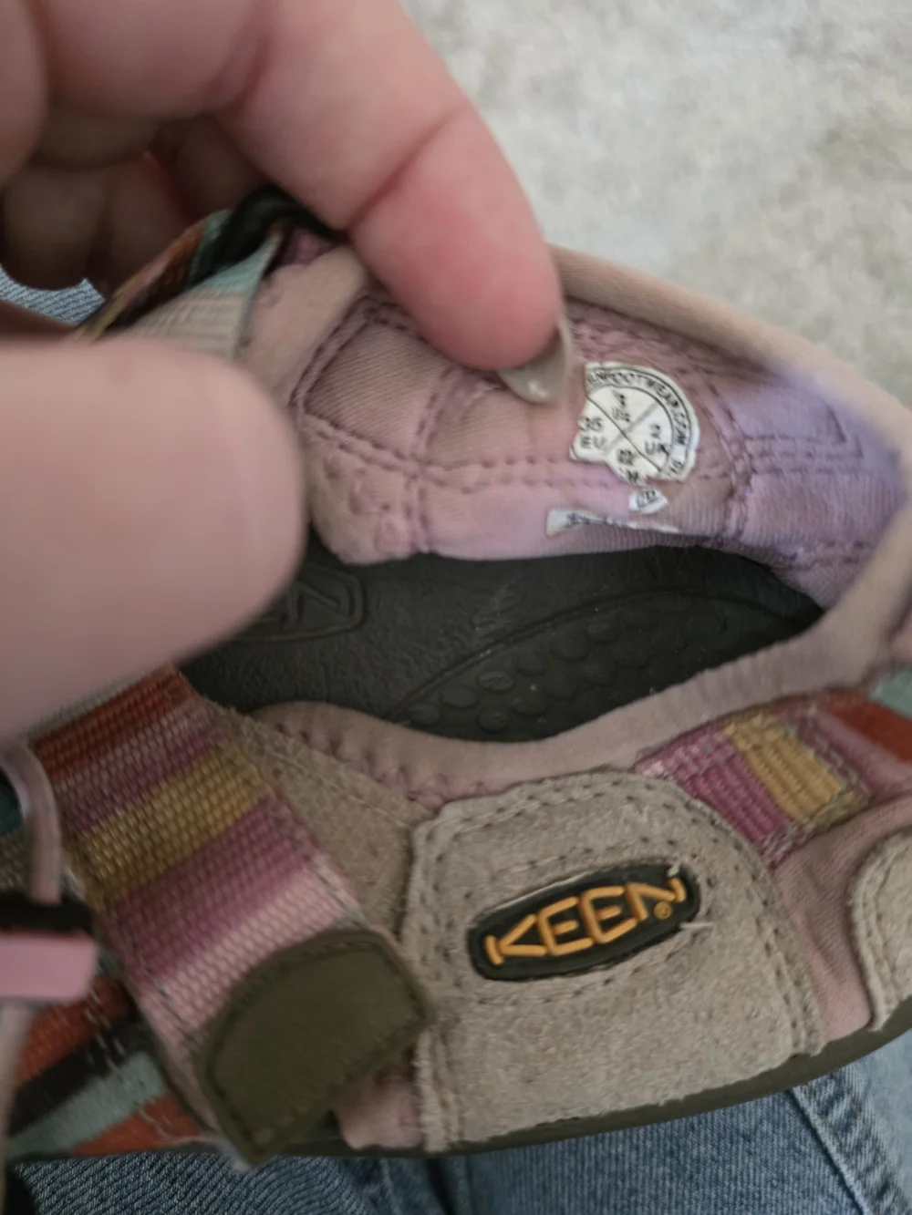Keen Kids Multicolor Striped Pink Green Blue Closed-Toe Sandals
